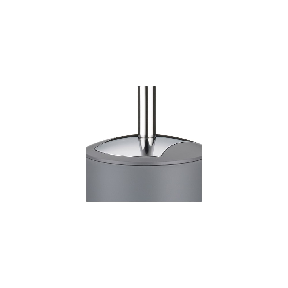Brosse WC polyester gris mat et manche argenté - Maisons du Monde