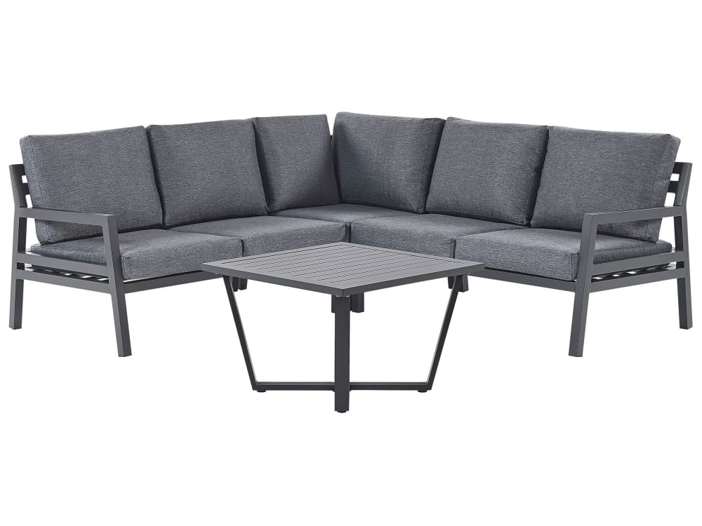 Lounge Set 5 Personen Aus Aluminium, Grau
