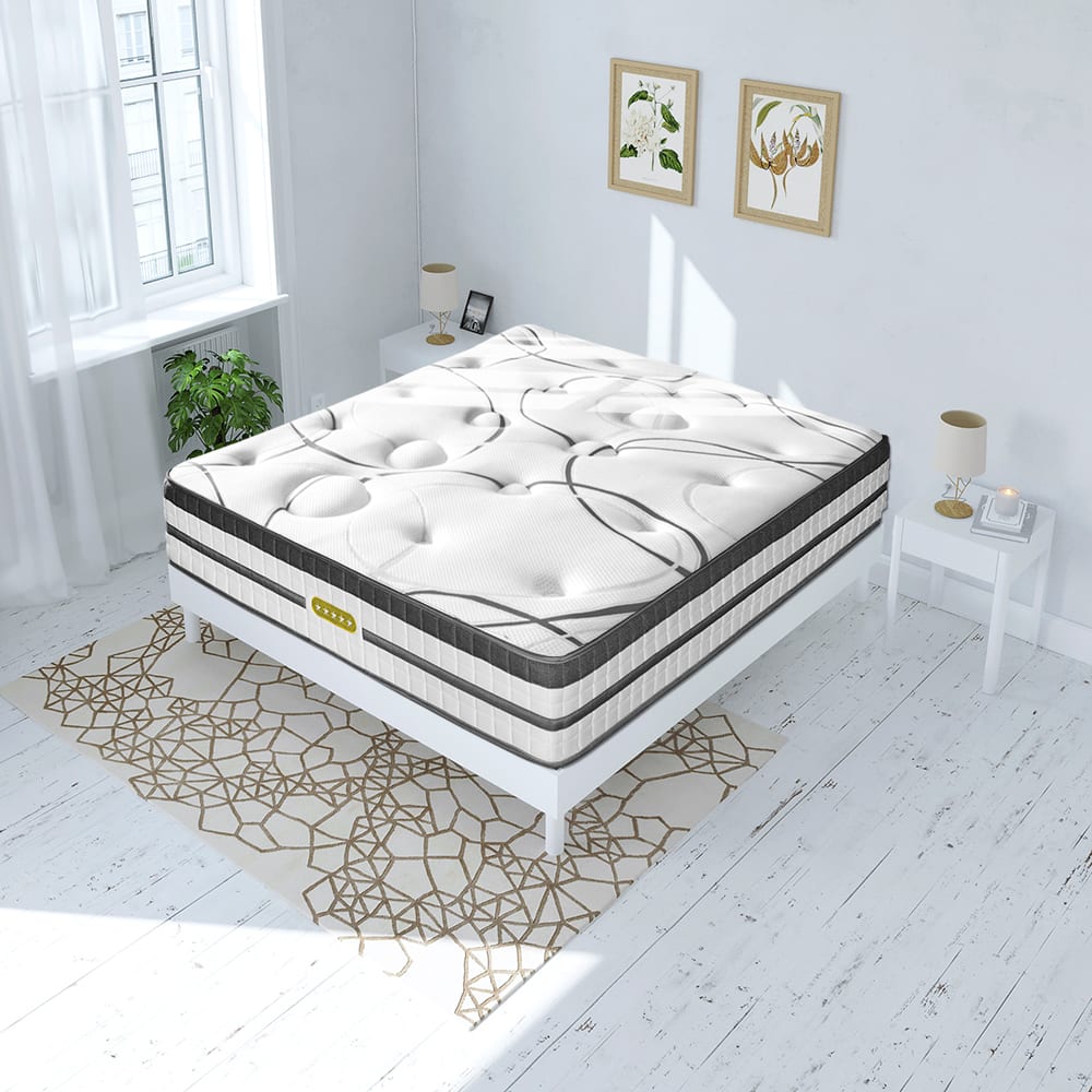 Ensemble matelas h26 sommier bois 140x190 - Maisons du Monde
