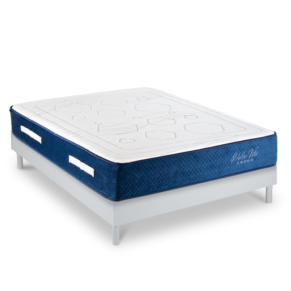 Ensemble matelas à Ressorts ensachés et sommier en kit blanc 160x200