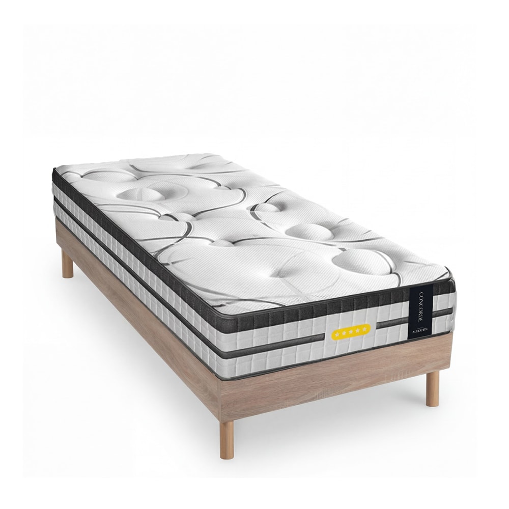 Ensemble sommier bois et matelas ressorts concorde - 26 cm d'épaisseur