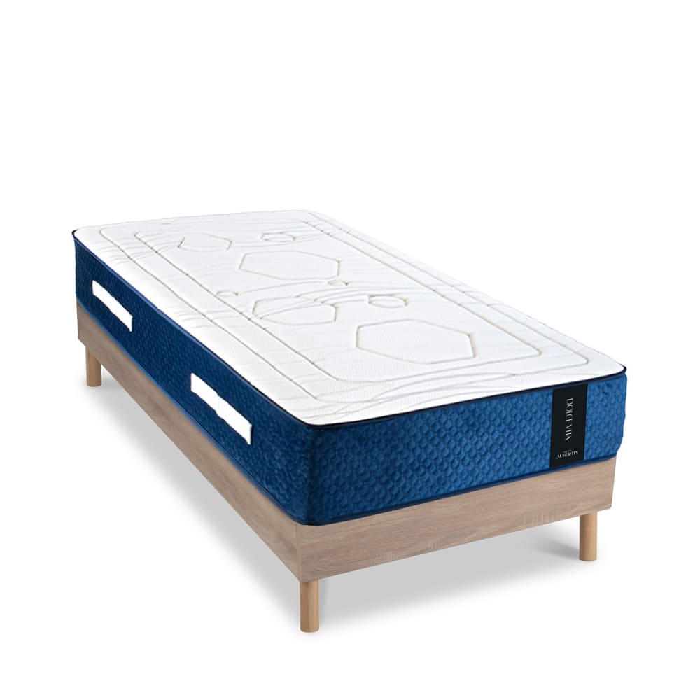Ensemble matelas ressorts mémoire h28 sommier 90x200