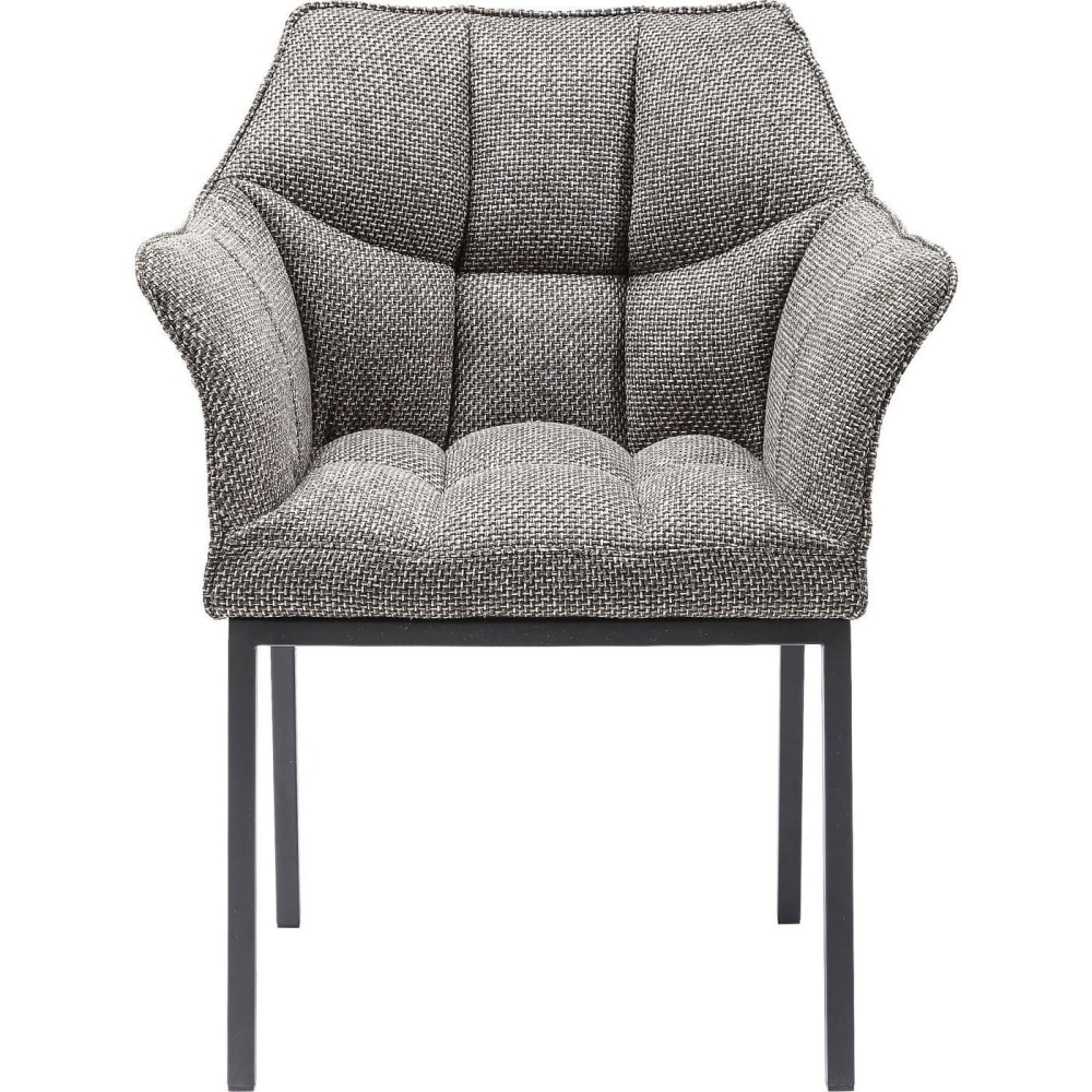 Silla con reposabrazos tela gris