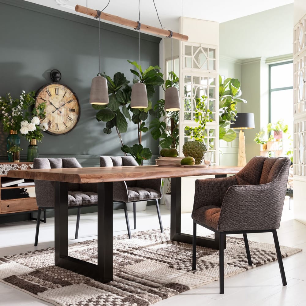 Silla con reposabrazos tela gris - Maisons du Monde