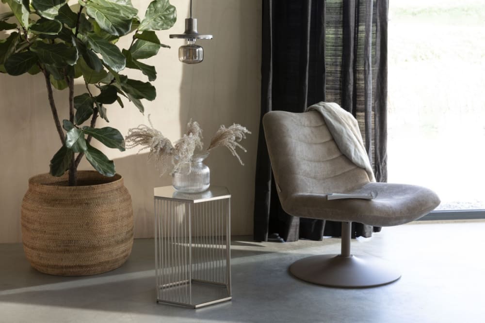 Poltrona lounge in velluto beige - Zuiver