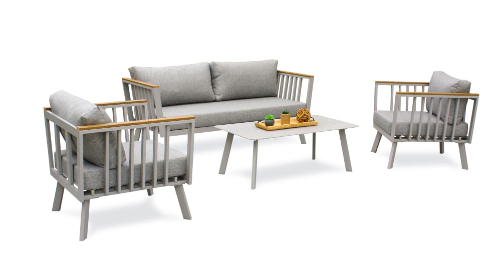 Salon de jardin 5 places en aluminium