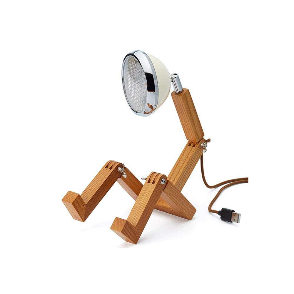 Lampe de table mini mr. Wattson en pvc blanc vintage