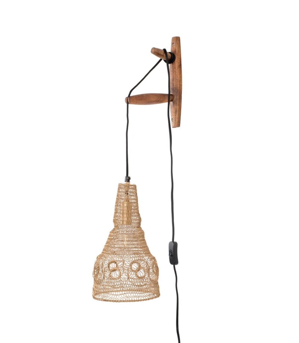 Applique murale bohème en métal et bois