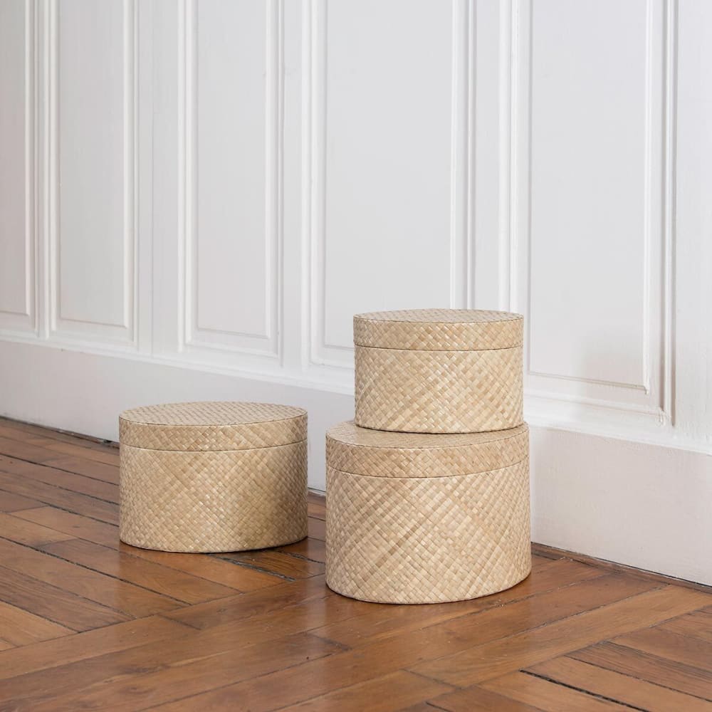 Set di 3 scatole ovali in fibra di pandan - Decoclico