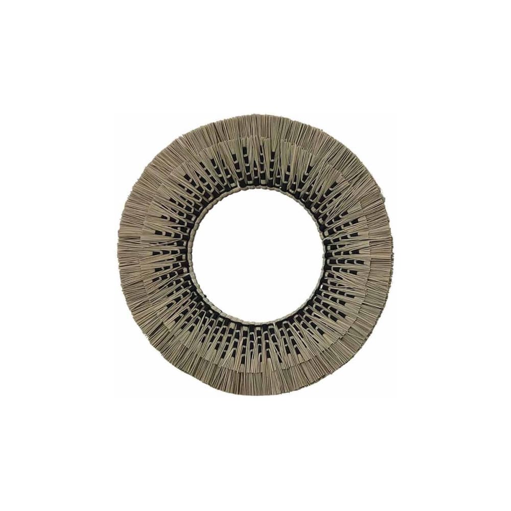 Miroir rond en paille de mendong naturel et noir d60 cm