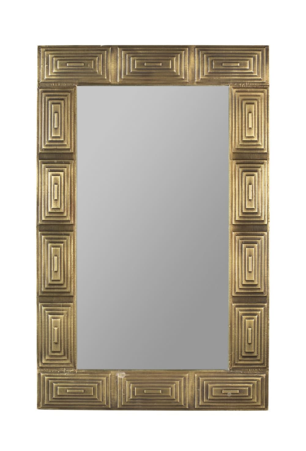 Miroir en bois avec finition laiton antique