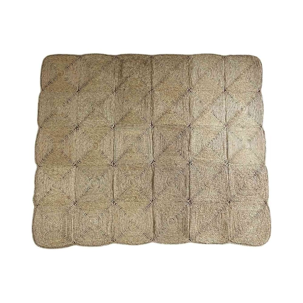 Tappeto rettangolare in fibre naturali di mendong 150 x 180 cm - Modello In riva al mare - Fibre naturali