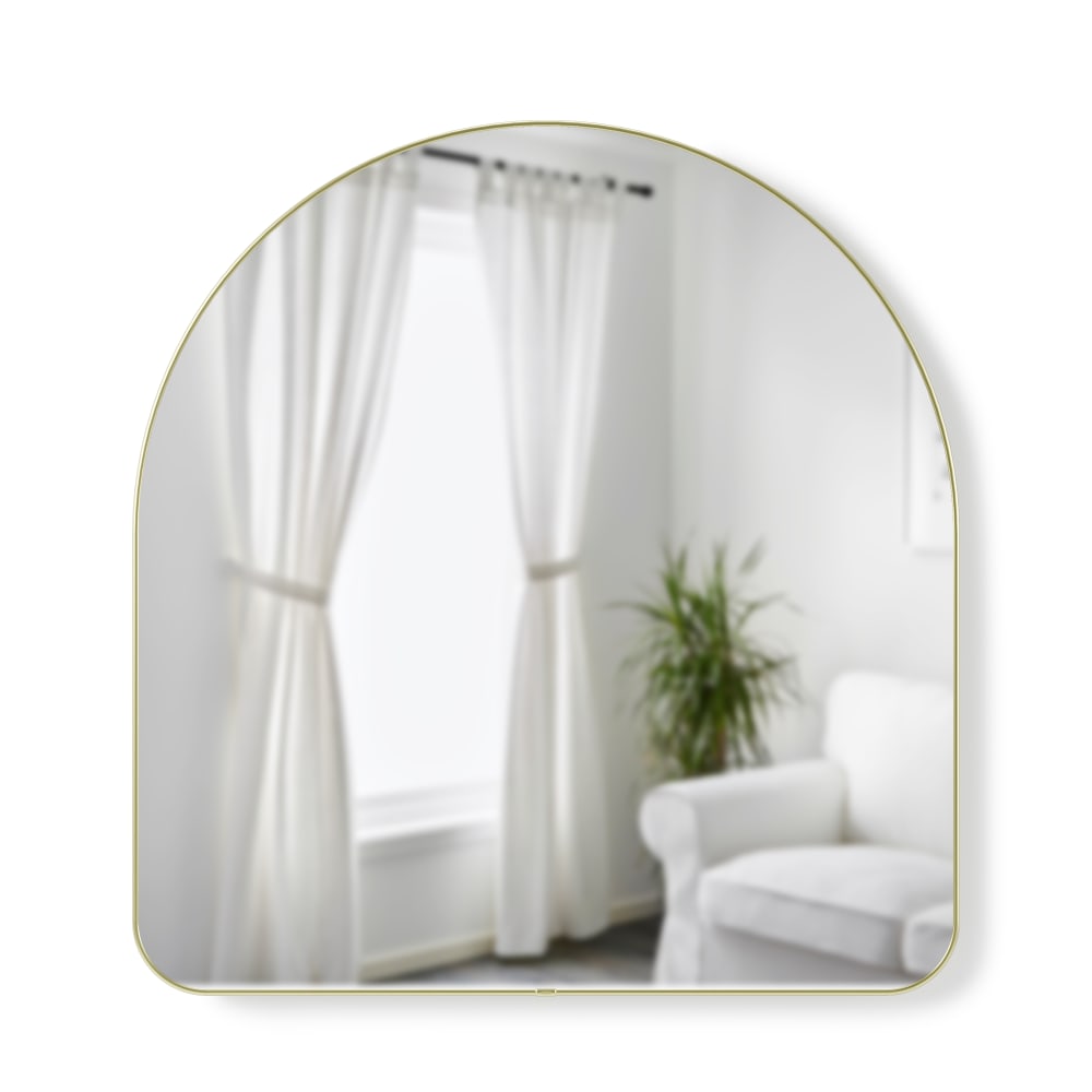 Umbra Gebogener Wandspiegel H 91cm Messing style modern Gold Glas