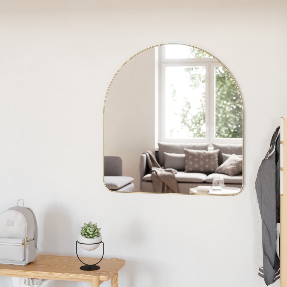 Gebogener Wandspiegel H 91cm Messing - Maisons Du Monde