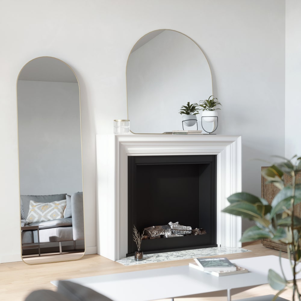 Gebogener Fußspiegel H 157cm Messing - Maisons Du Monde