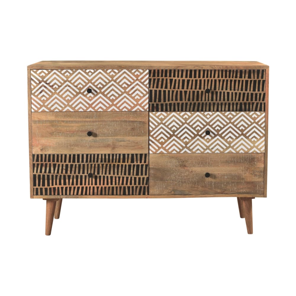 Cómoda de madera con 6 cajones