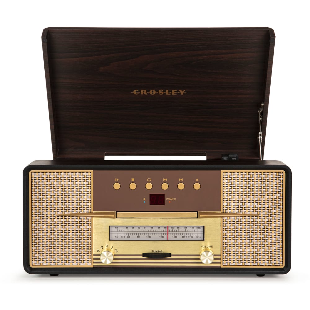 Crosley Entertainment Center Mahagoni style vintage Braun Holz