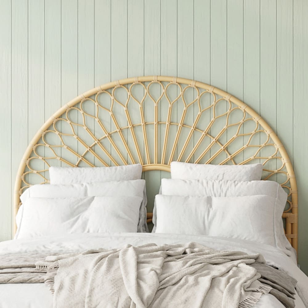 Testata del letto 140 cm in rattan naturale - Maison Pavane
