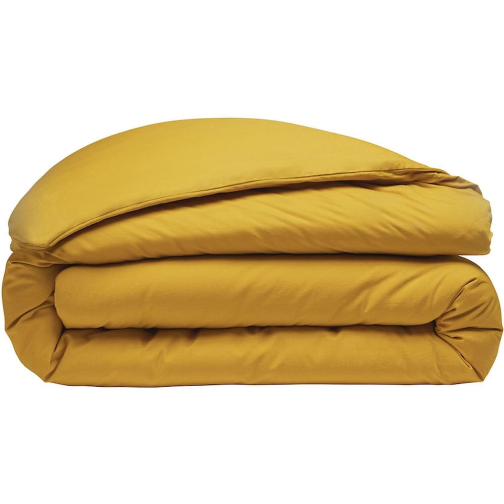 Housse de couette percale coton jaune 240x220 cm — vue 3