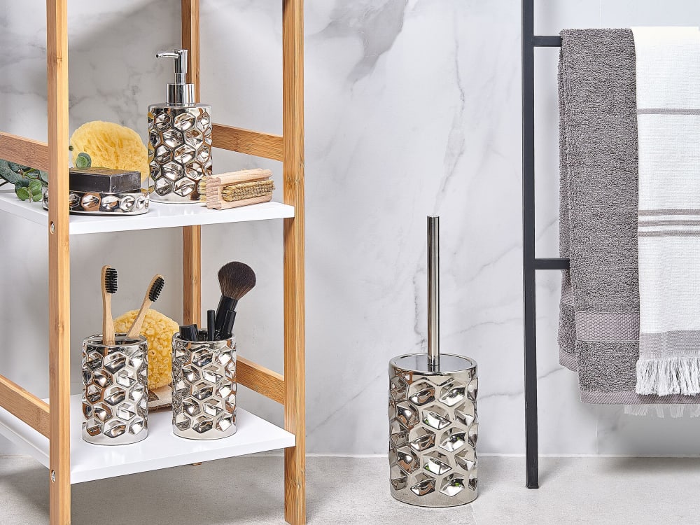 Badaccessoires Set 5-teilig Keramik Silber - Maisons Du Monde