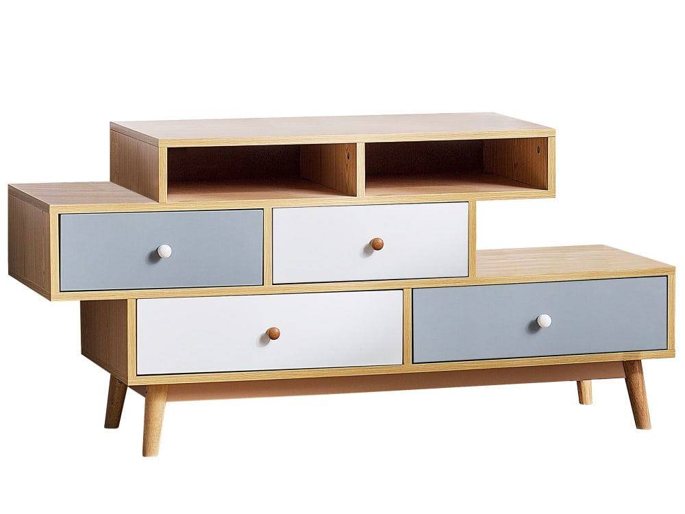 Commode à 4 tiroirs marronblanc