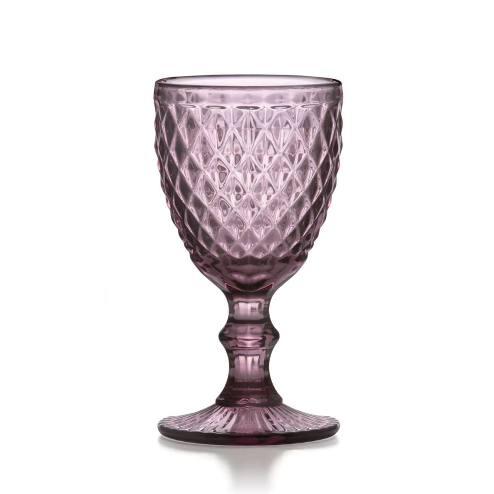 Verre à pied en verre pressé pourpre Verre à pied en verre pressé pourpre