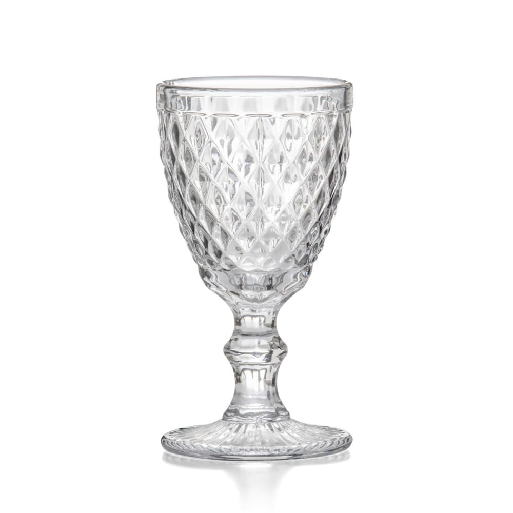 Verre à pied en verre pressé transparent Verre à pied en verre pressé transparent