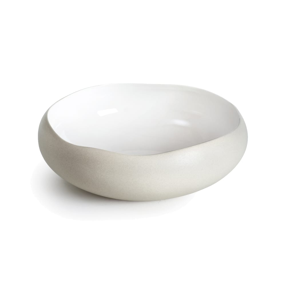 Coupe en grès de table blanc 22 cm Coupe en grès de table blanc 22 cm