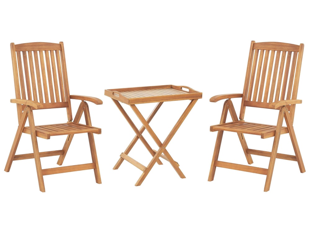 Bistro Set 2 Personen Aus Akazienholz, Braun