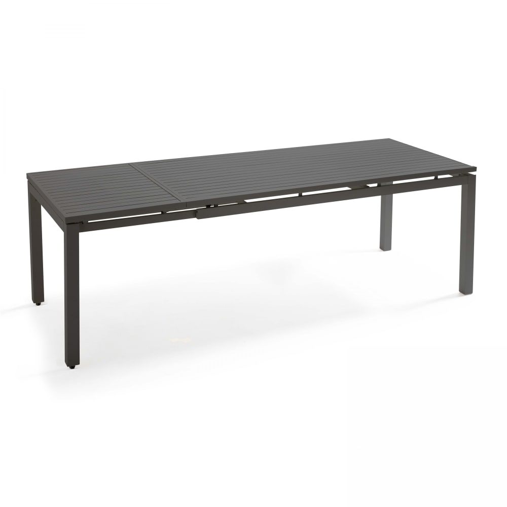 OVIALA Table de jardin extensible 8 places en aluminium noir 180/240 cm