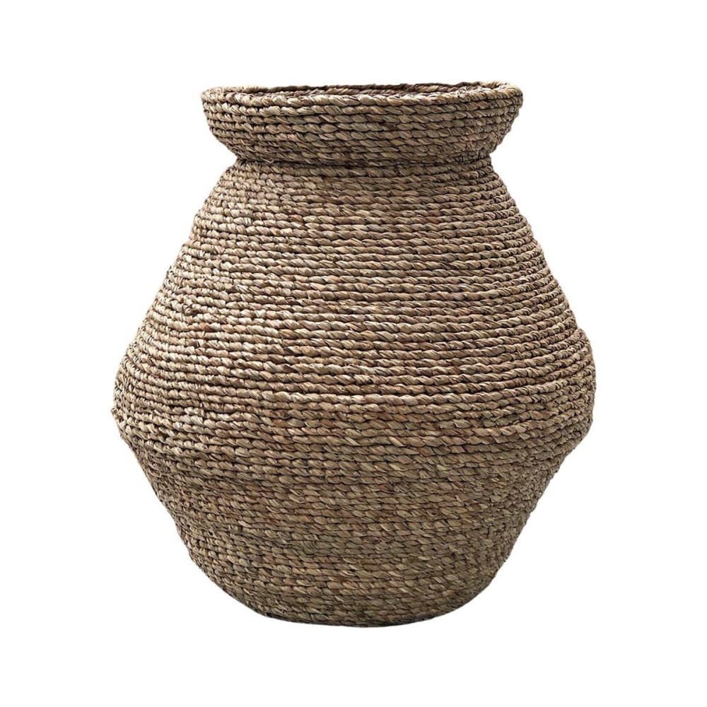 Tinaja decorativa de fibra de mendong natural h50 cm