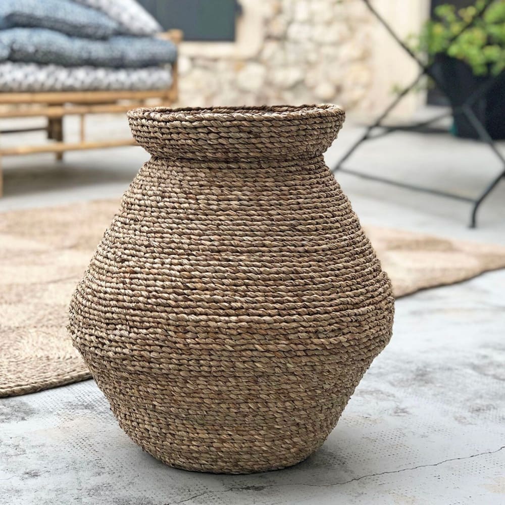 Boden-Vase aus Mendong-Gras naturfarben h50 cm - Maisons Du Monde