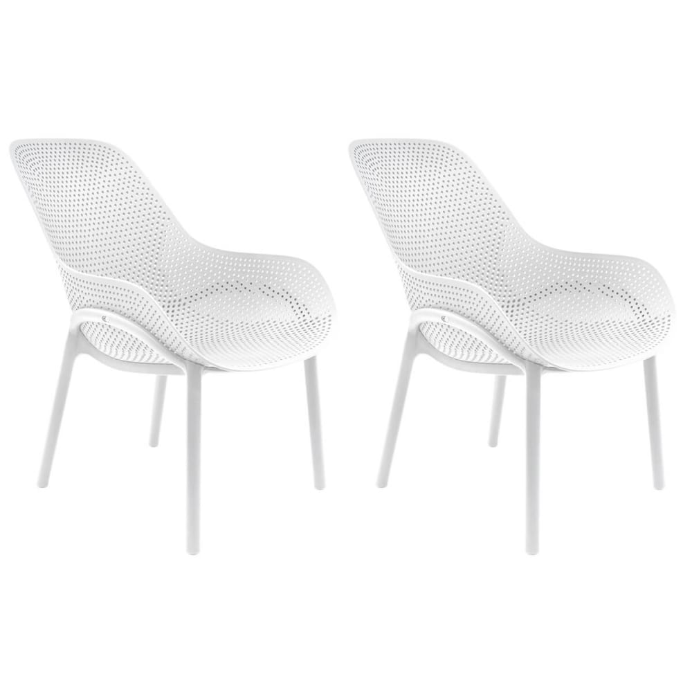 Lot de 2 fauteuils coque plastique blanche - Maisons du Monde