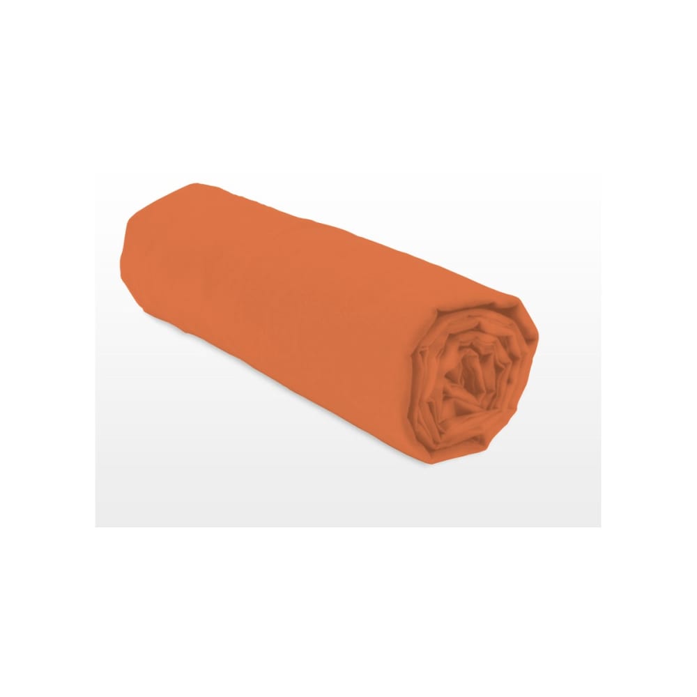 Drap housse percale de coton - Bonnet 30cm - Orange - 140x190 cm — vue 4