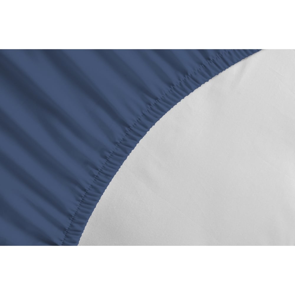 Drap housse coloré 100% coton - Bonnet 25cm - Bleu - 140x190 cm - Maisons du Monde