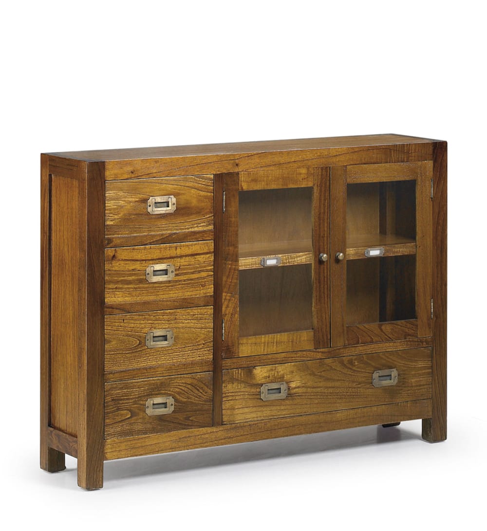 Console en bois marron L 107 cm