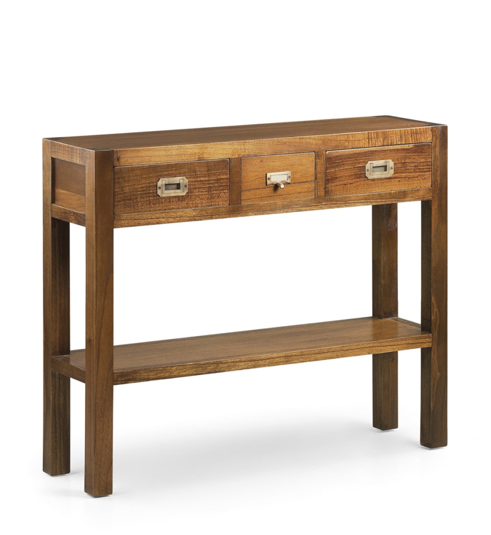 Console en bois marron L 95cm