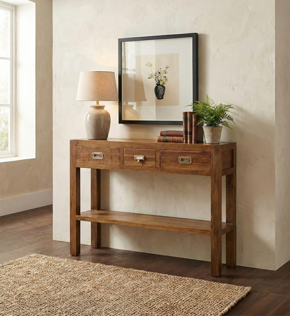 Konsole aus Holz, L 95 cm, braun - Maisons Du Monde