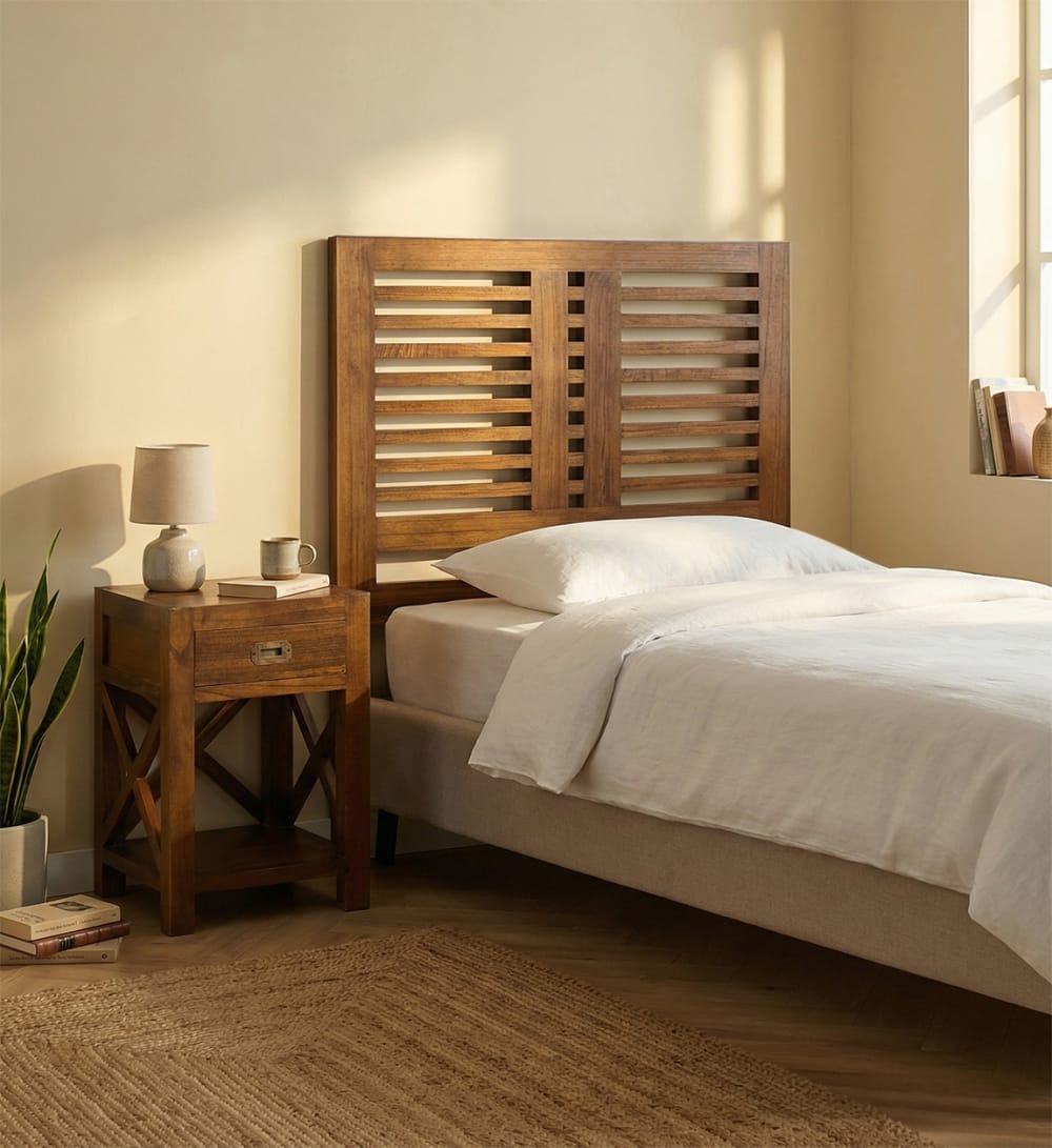 Cabecero de madera marrón anch. 100 cm - Maisons du Monde