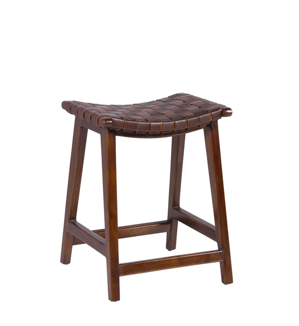 Taburete alto de madera marrón