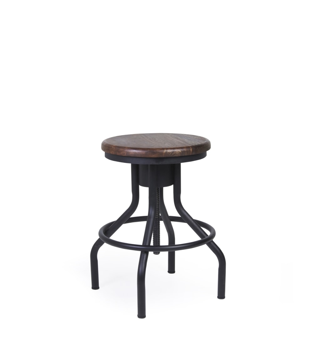 Taburete ajustable de hierro negro
