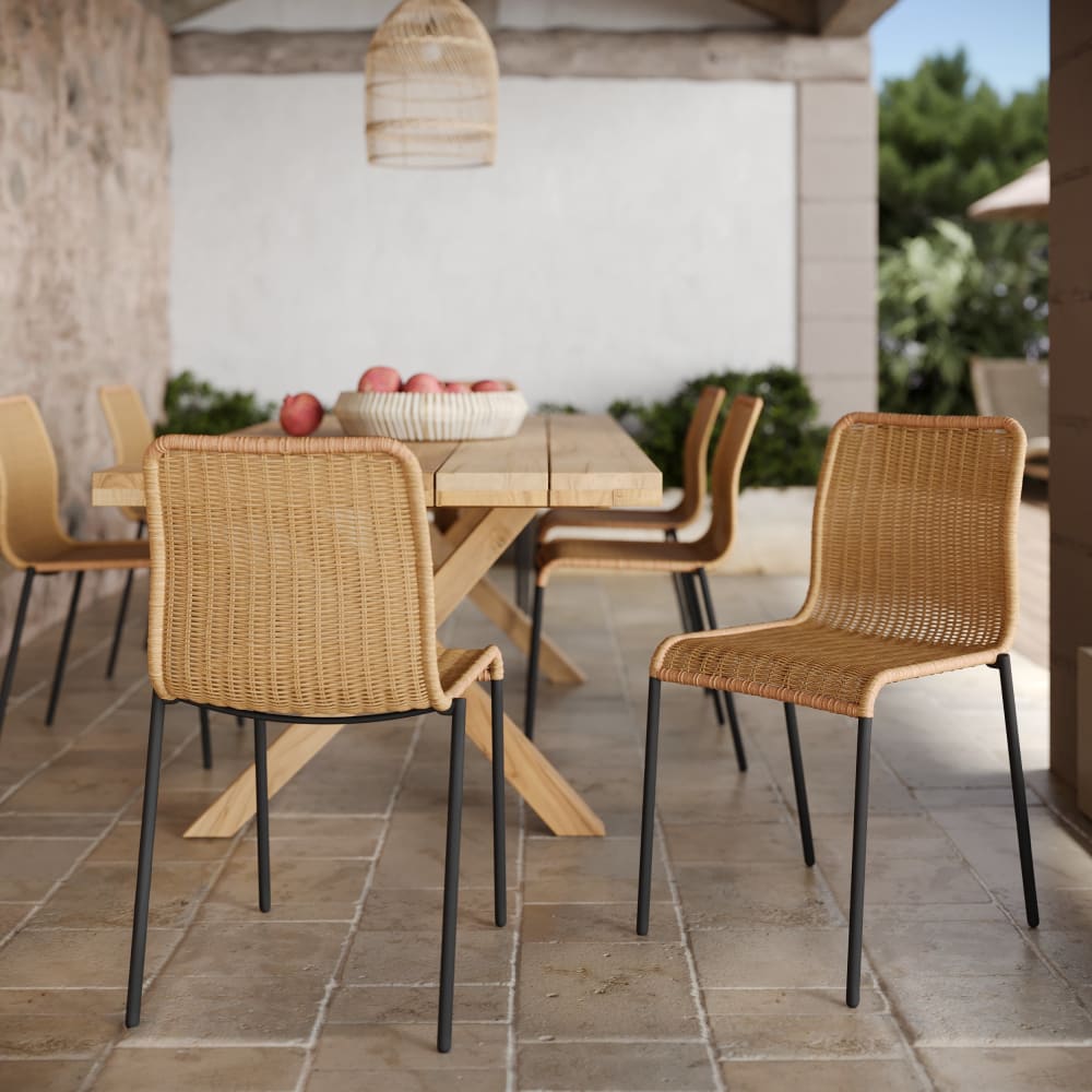 Set de 2 sillas de exterior en resina natural tejida - Maisons du Monde