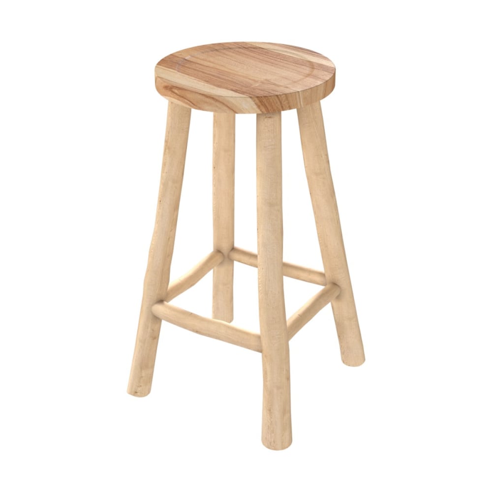 Taburete de bar de media altura de teca 67 cm