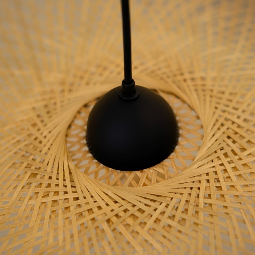 Suspension d75 cm en bambou avec fil noir — vue 4