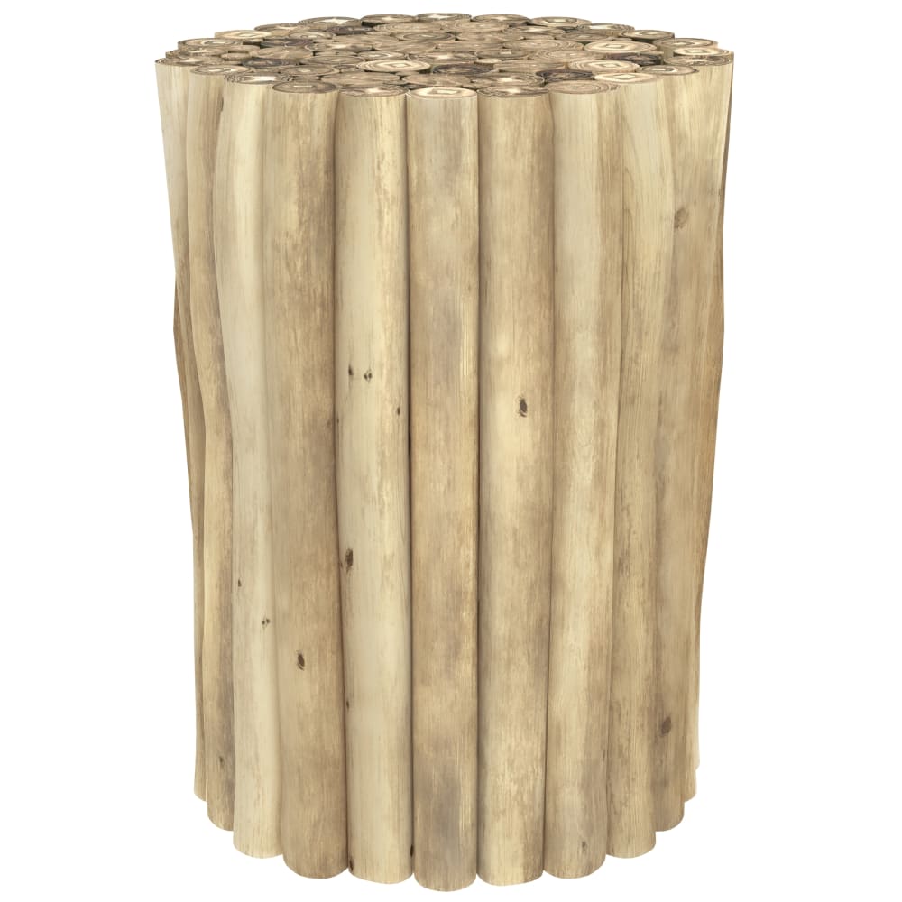 Table d'appoint de jardin ronde en rondins de teck D30 cm