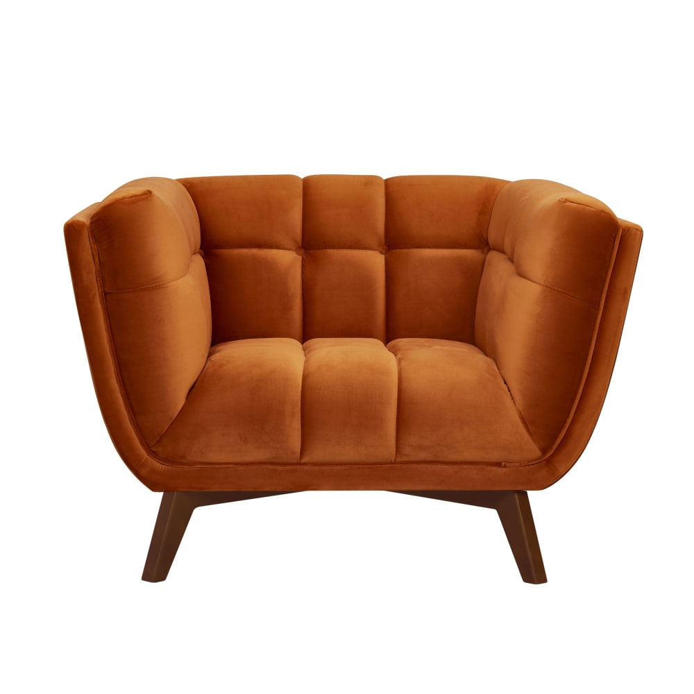 fauteuil en velours orange