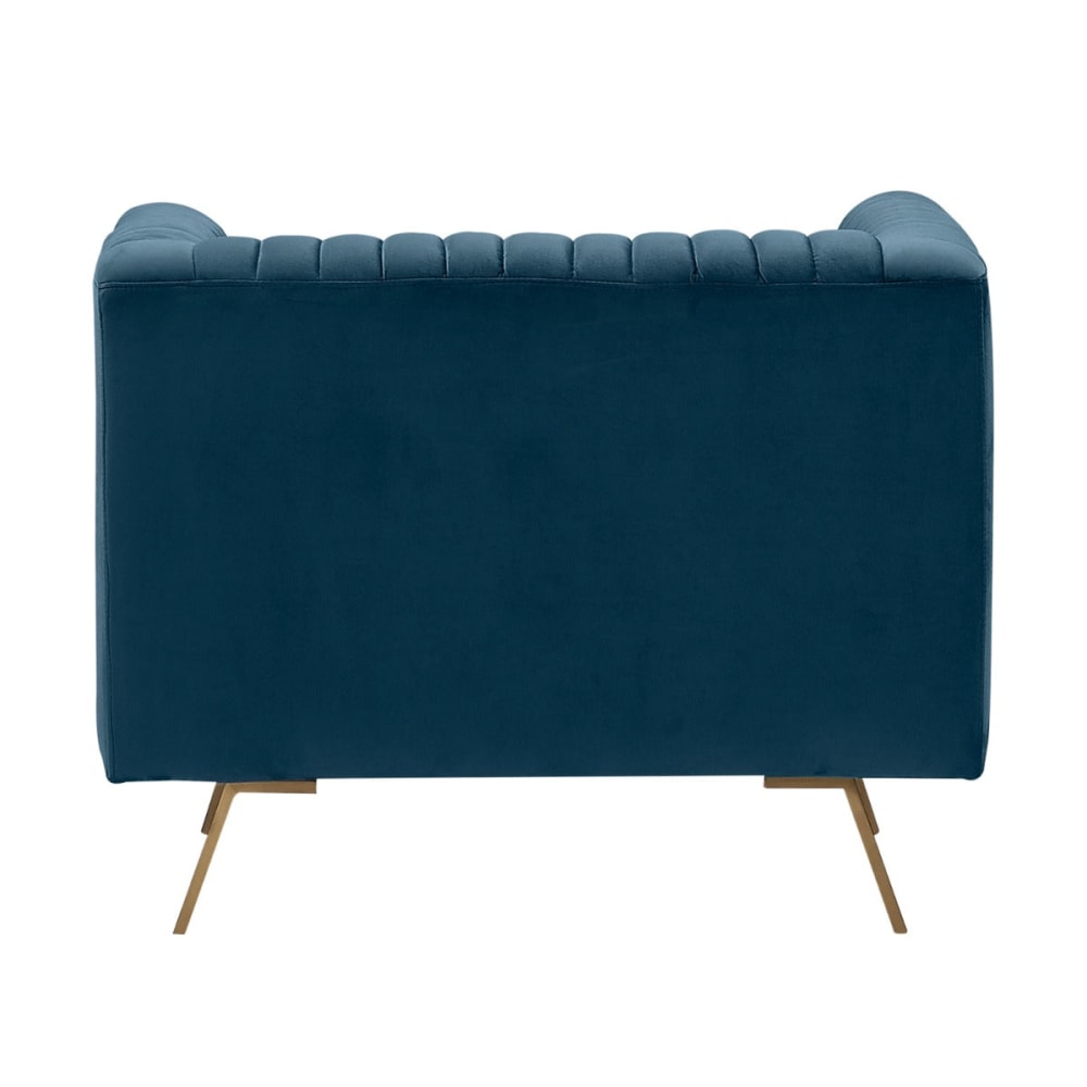 Poltrona in velluto blu scuro - Maison Pavane