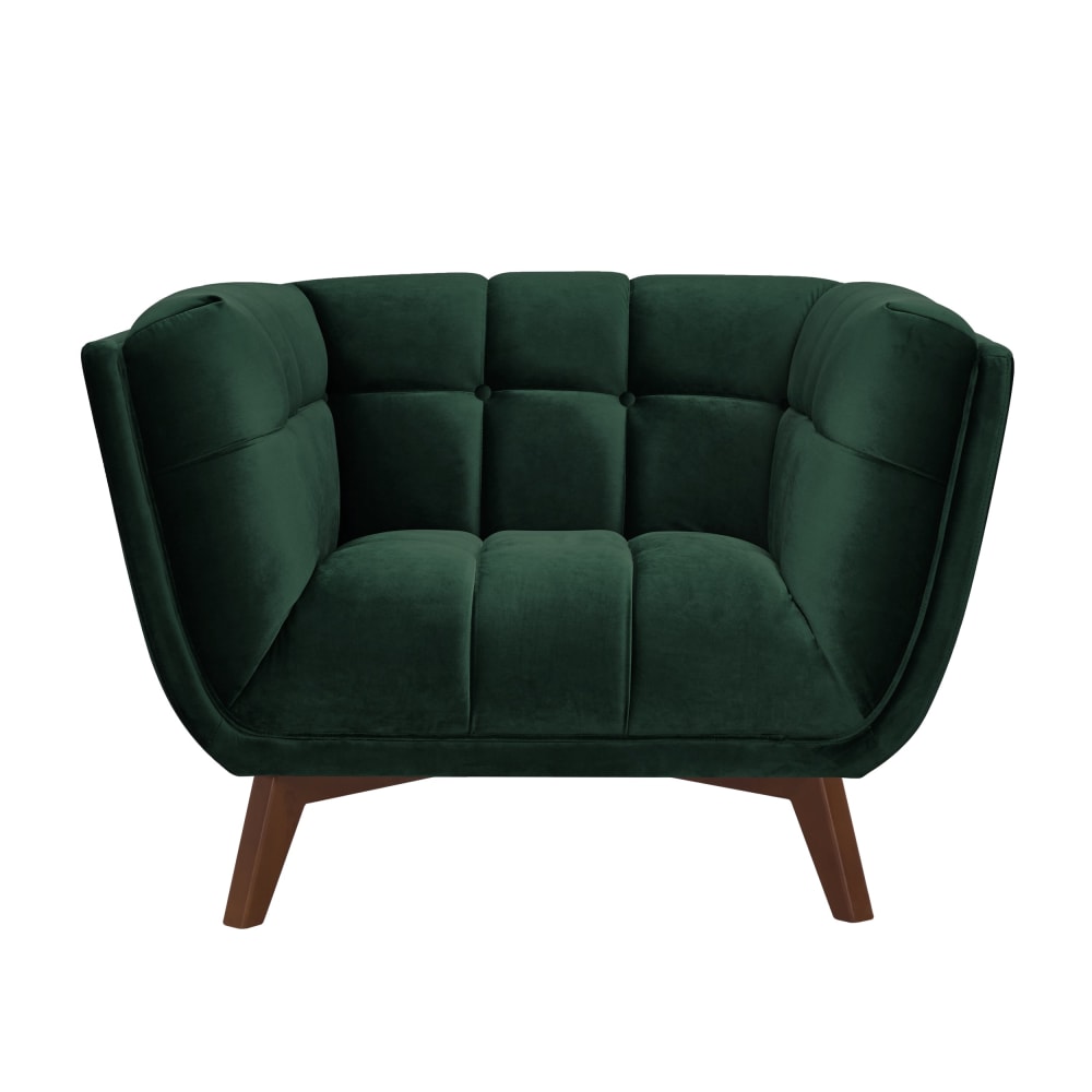 Fauteuil en velours vert