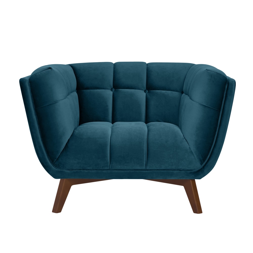 fauteuil en velours bleu