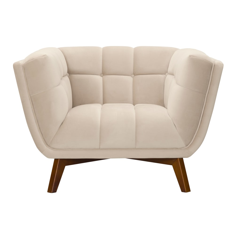 Poltrona in velluto beige con bottoni - Modello Classico chic - Velluto